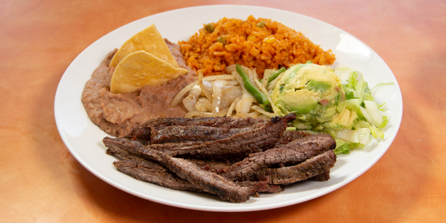 Order Beef Fajitas Plate food online from Taco Palenque store, San Antonio on bringmethat.com