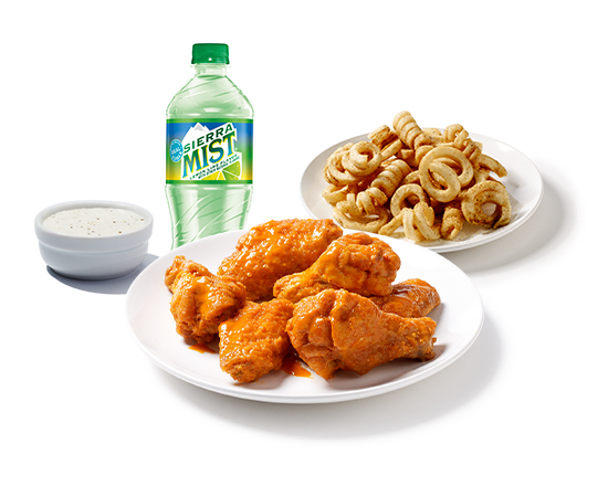 Order 6pc Breaded Wing Combo food online from Hoots Wings store, Decatur on bringmethat.com