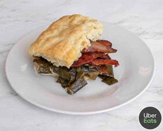 Order Collard Green Biscuit food online from A.M. Biscuit Bar store, Rockwood on bringmethat.com