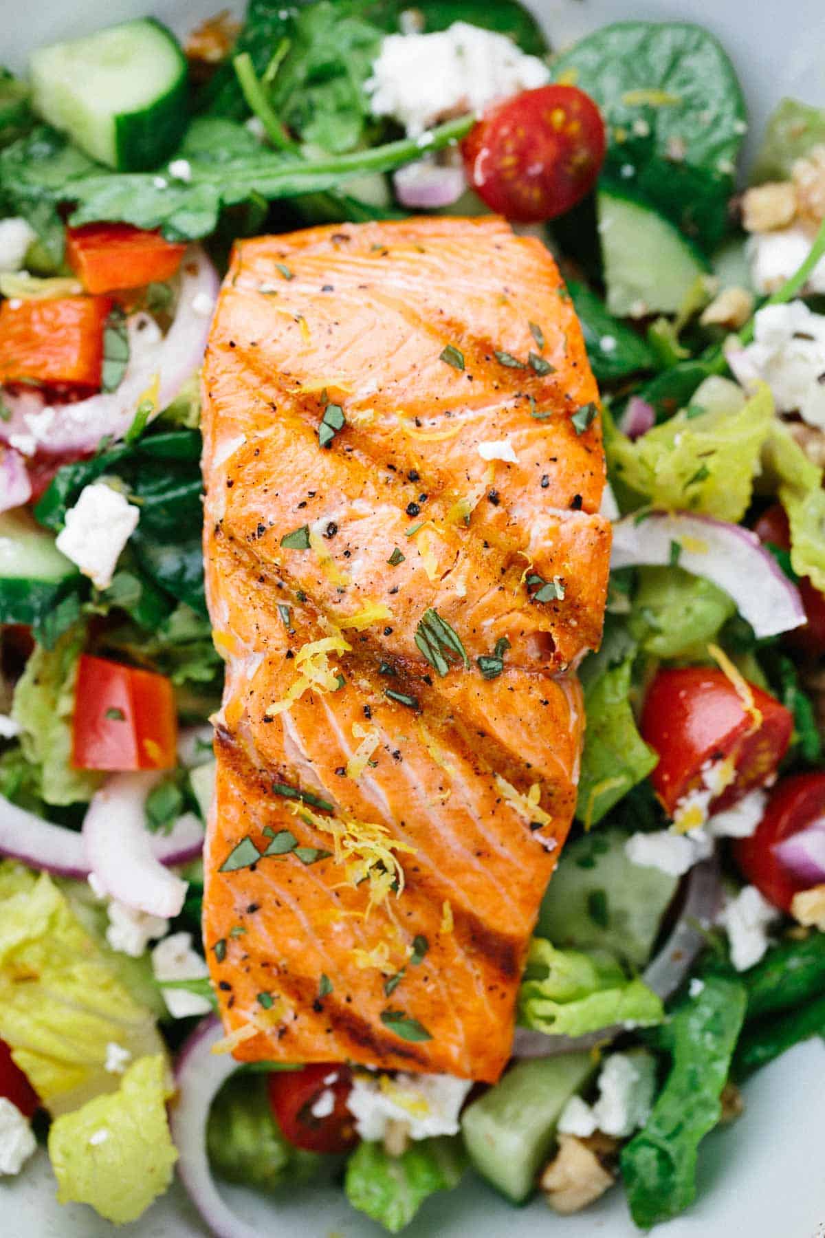 Order Roasted Salmon Salad food online from Asia Nine Bar and Lounge store, Washington on bringmethat.com