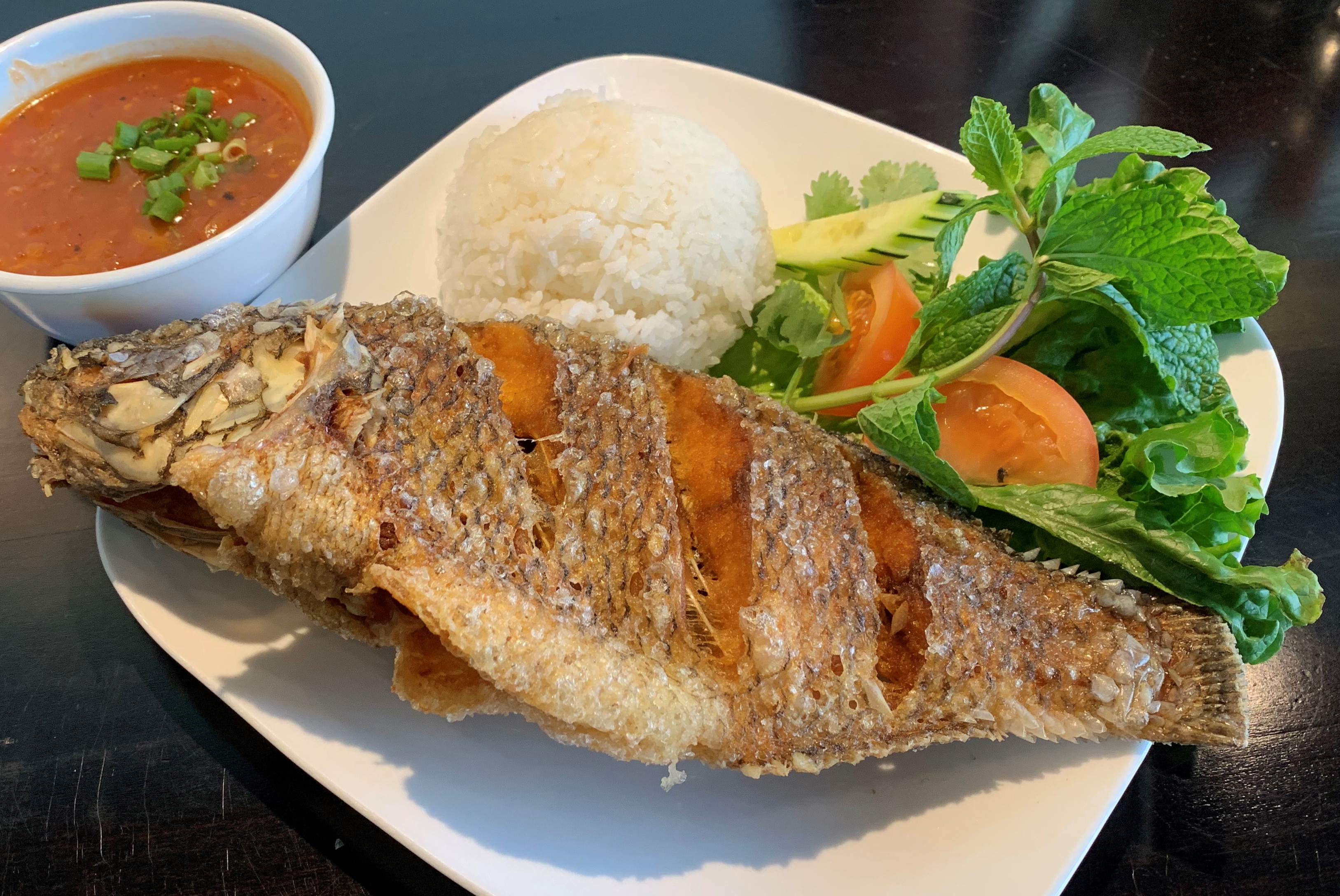 Order C10. Tilapia Fish- Ca Ro Phi Chien Special  food online from Pho Amour store, Fontana on bringmethat.com