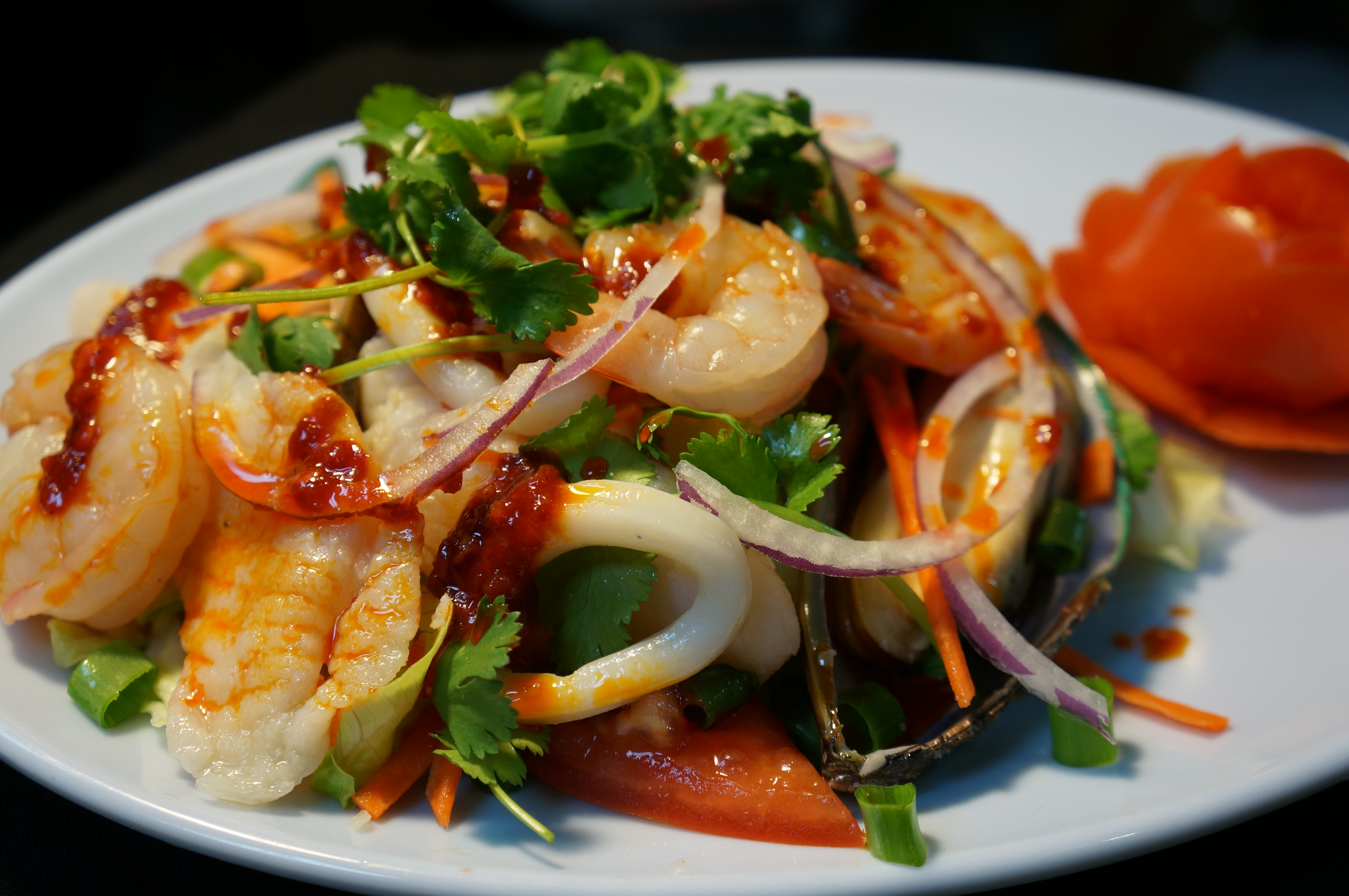 Order 24. Spicy Seafood Salad food online from Somboon Thai Food store, Santa Ana on bringmethat.com