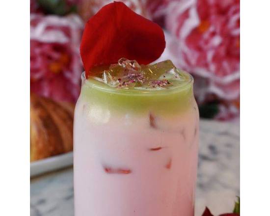 Order Iced Matcha Rose  food online from Cafe Sheera Beverly Hills store, Beverly Hills on bringmethat.com