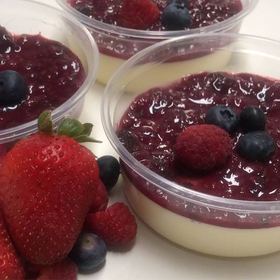 Order T2 - Berry's Panna Cotta food online from Sufra Mediterranean Food store, Boston on bringmethat.com