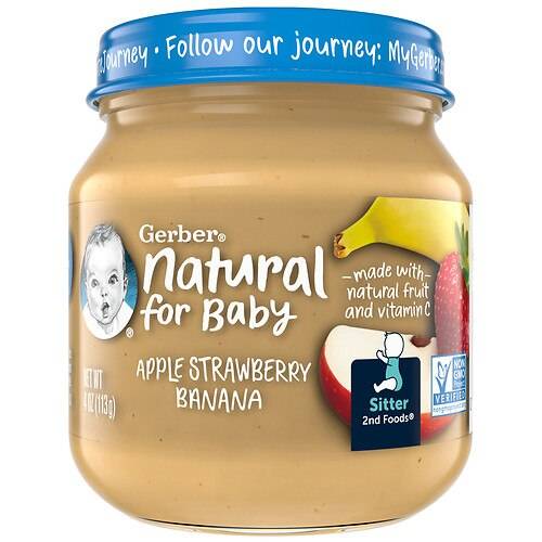 Order Gerber 2nd Foods Natural Baby Food Apple Strawberry Banana - 4.0 oz food online from Walgreens store, San Leandro on bringmethat.com
