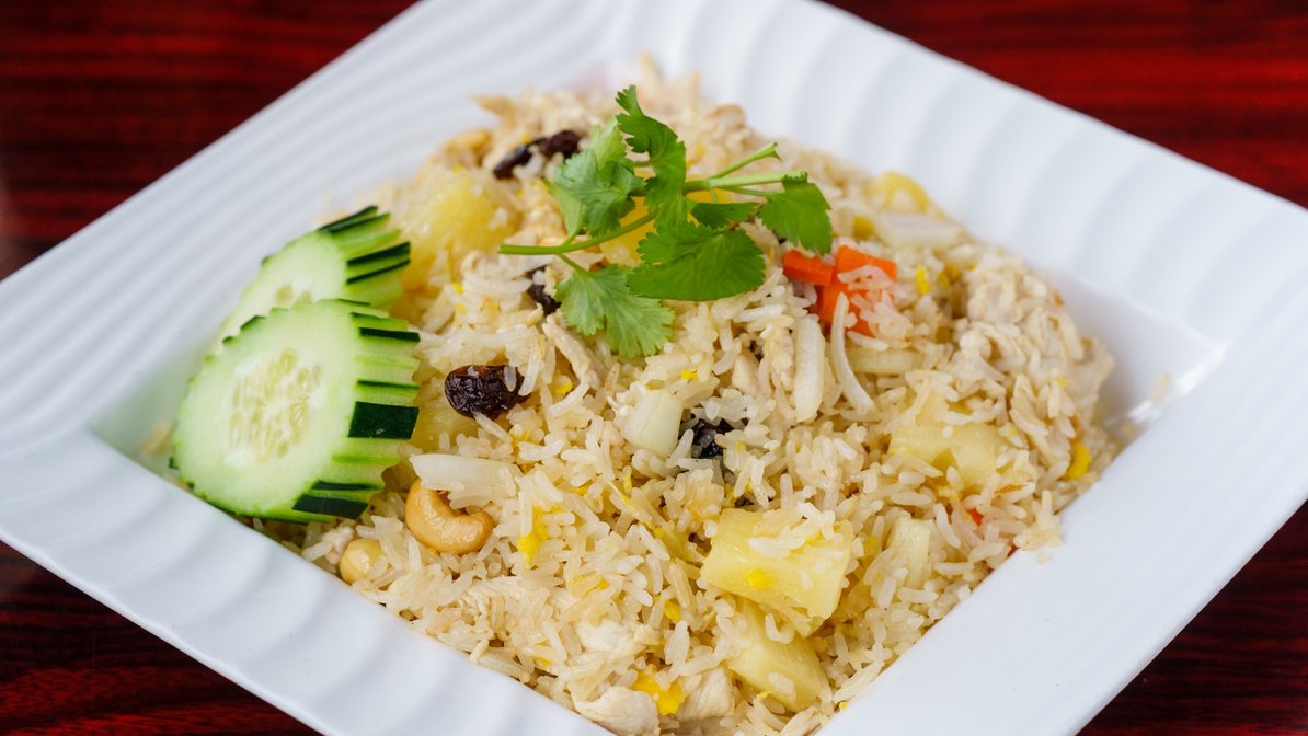 Order Pineapple Fried Rice food online from Chai Thai Noodles store, Hayward on bringmethat.com