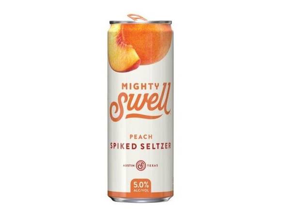Order Mighty Swell Peach Spiked Seltzer - 6x 12oz Cans food online from Goody Goody Liquor Parent store, Dallas on bringmethat.com