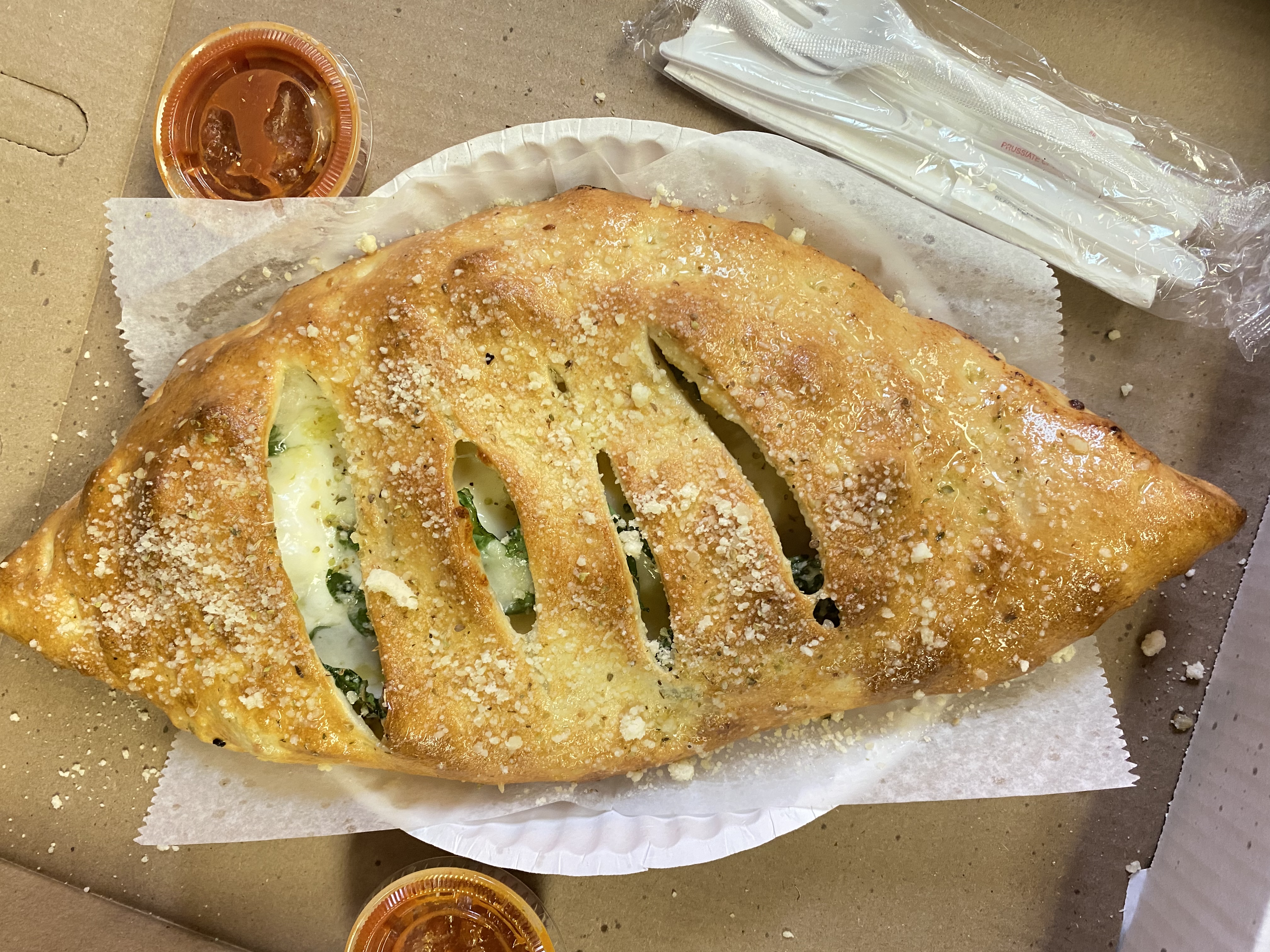 Order Chicken Bacon Ranch Calzone food online from Tuscan Pizza Crust store, Buffalo on bringmethat.com