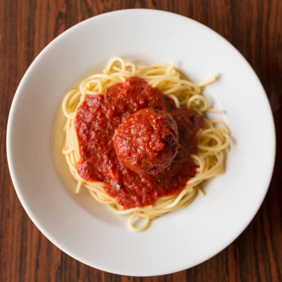 Order Spaghetti with Meatballs - Pasta food online from Avolio's Italian Restaurant store, Covina on bringmethat.com
