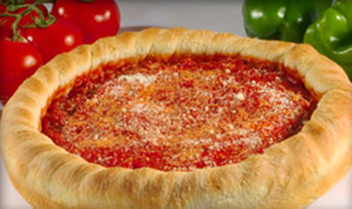 Order 12" Medium Stuffed Style Pizza food online from Papa Saverios Pizzeria store, West Chicago on bringmethat.com