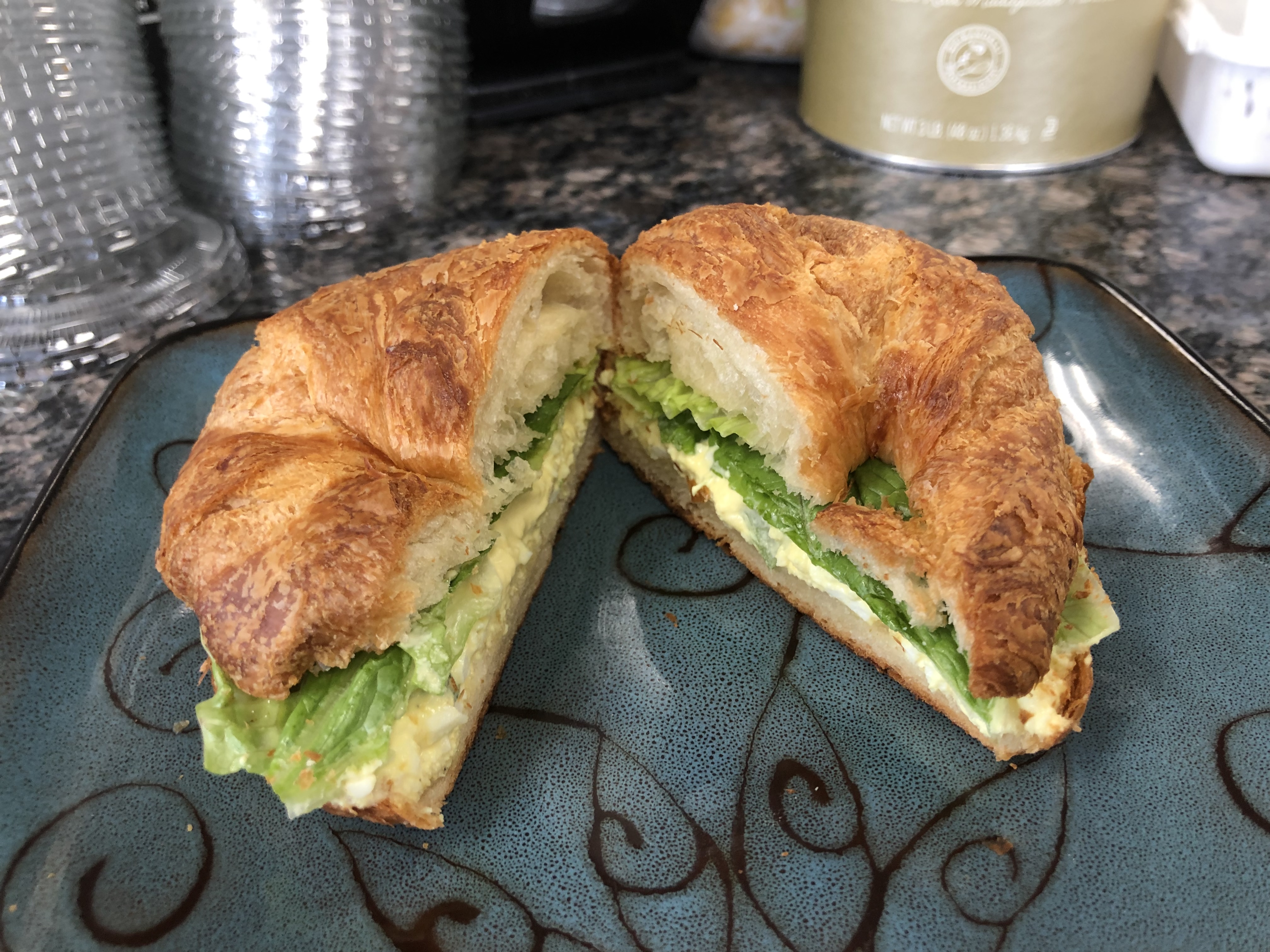 Order Egg Salad Sandwich on Croissant food online from Ra Coffee Company store, Goose Creek on bringmethat.com