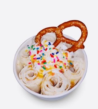 Order Caramel Pretzel Rolled Ice Cream food online from Touhy Fruity store, Norridge on bringmethat.com