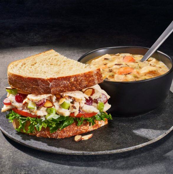 Order Napa Almond Chicken Sandwich & Chicken & Wild Rice Soup food online from Panera store, Jessup on bringmethat.com