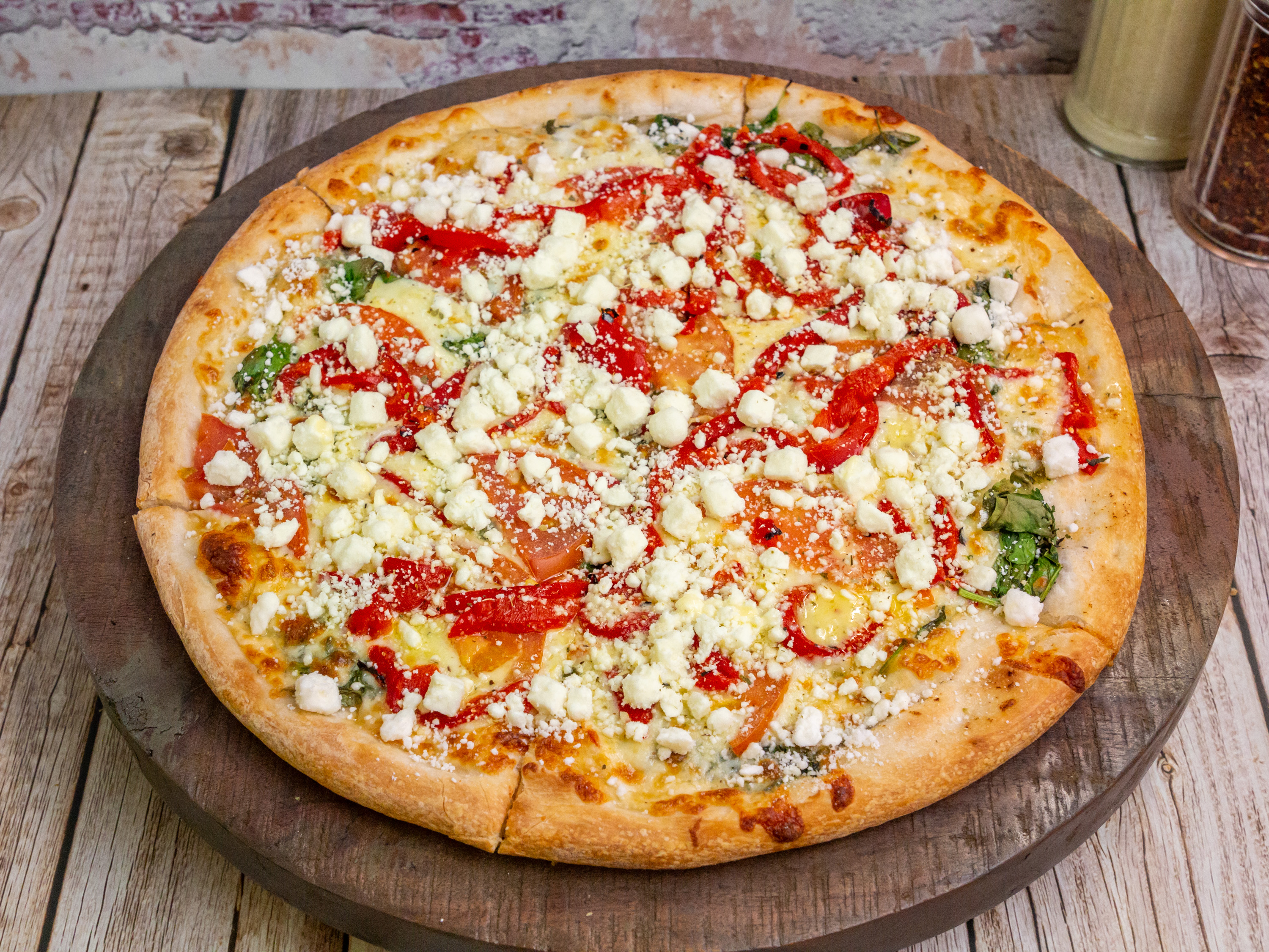 Order Mediterranean Pizza food online from Jeb Pizza store, Troy on bringmethat.com
