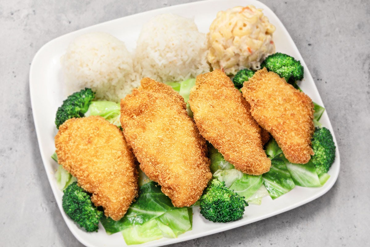 Order Island White Fish food online from Ono Hawaiian BBQ store, Alhambra on bringmethat.com