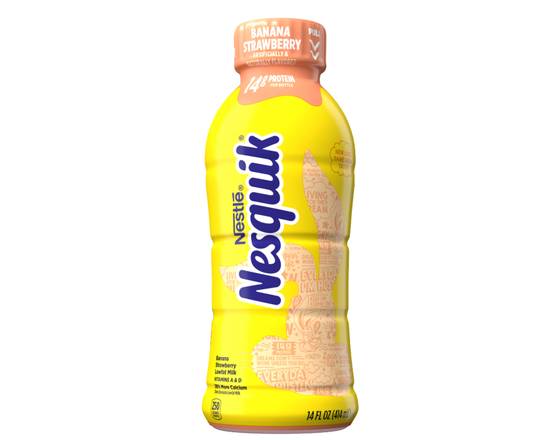Order Nesquik Banana Strawberry 14oz  food online from Moby Liquor store, Los Angeles on bringmethat.com