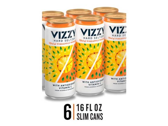 Order Vizzy Pineapple Mango Hard Seltzer - 6x 16oz Cans food online from Liquor & Tobacco store, Batavia on bringmethat.com
