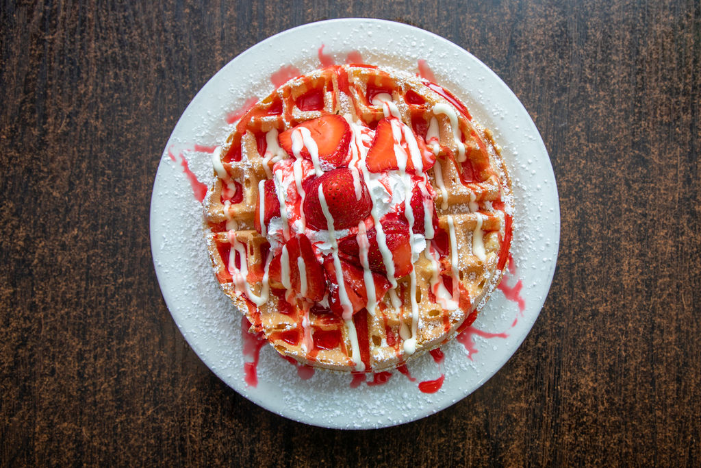 Order Strawberry Waffle food online from Manuel Burger store, Los Angeles on bringmethat.com