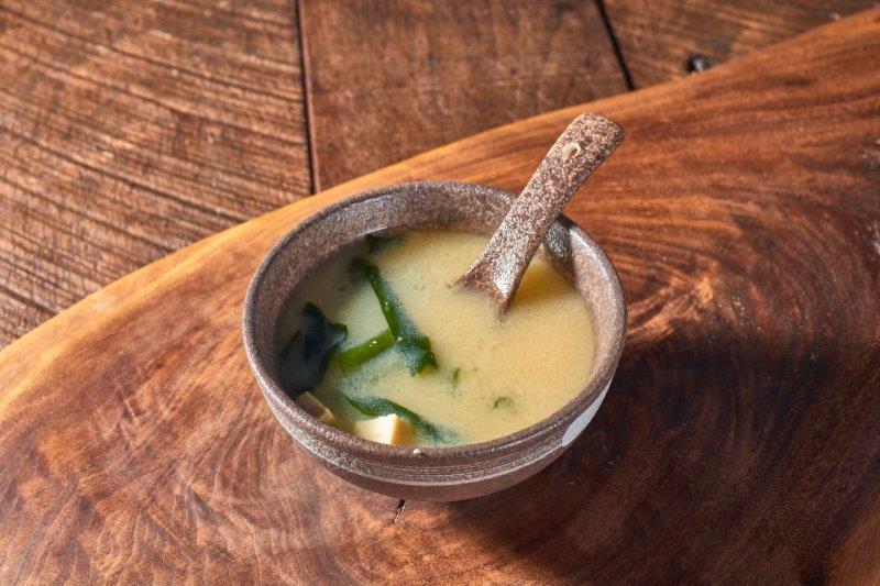 Order Miso Soup food online from Rocket Sushi store, San Francisco on bringmethat.com