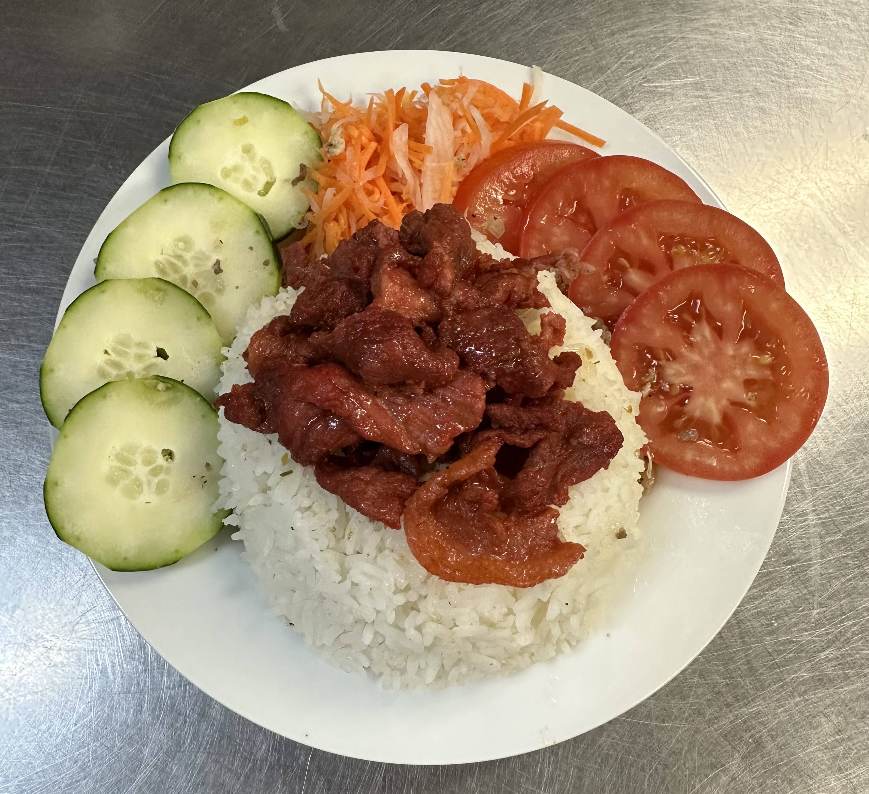 Order BBQ Pork over Rice food online from Bubble Shack store, Wilmington on bringmethat.com