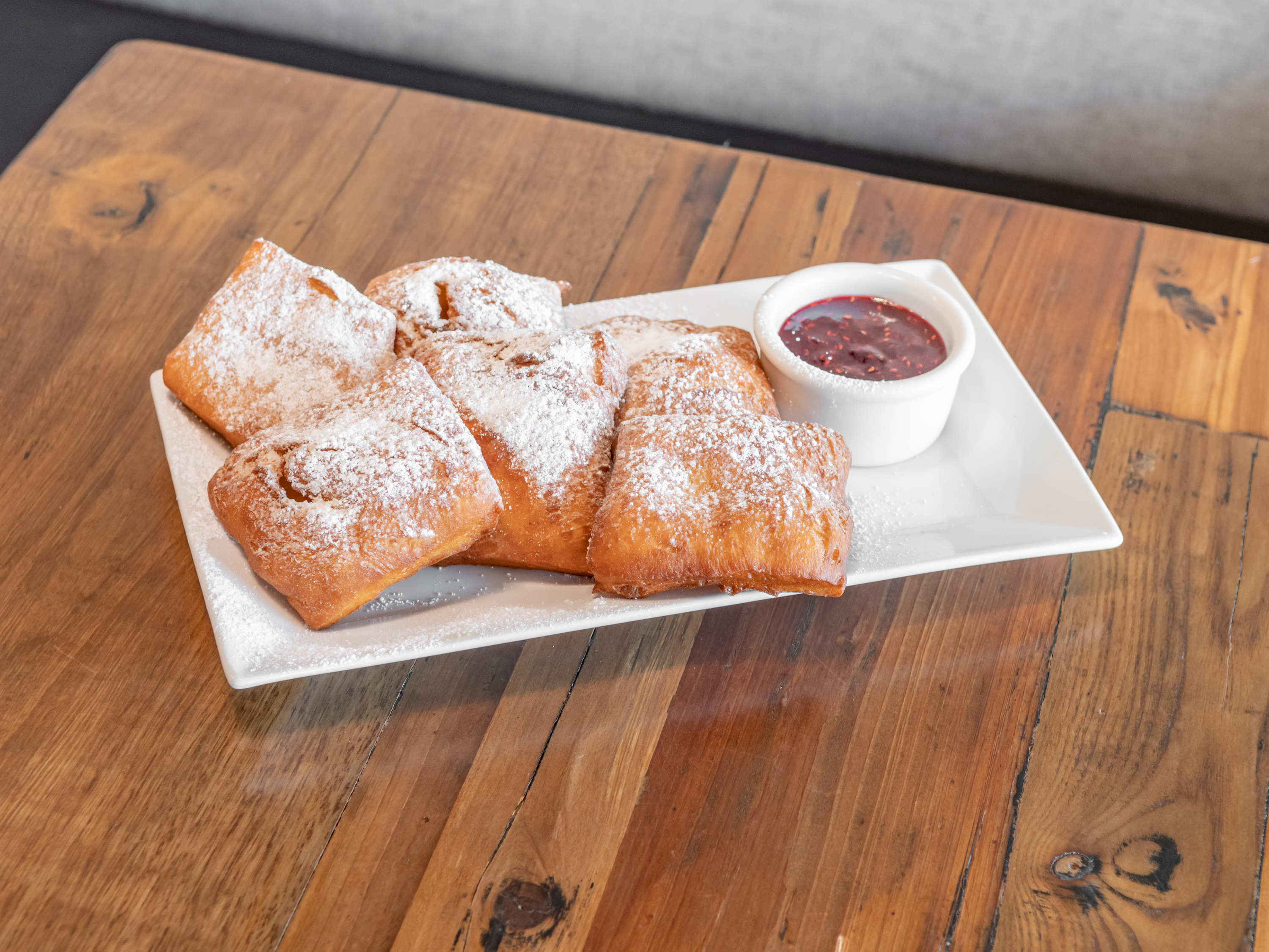 Order Beignets with Fresh Raspberry Jam food online from The Blind Pig store, Scottsdale on bringmethat.com