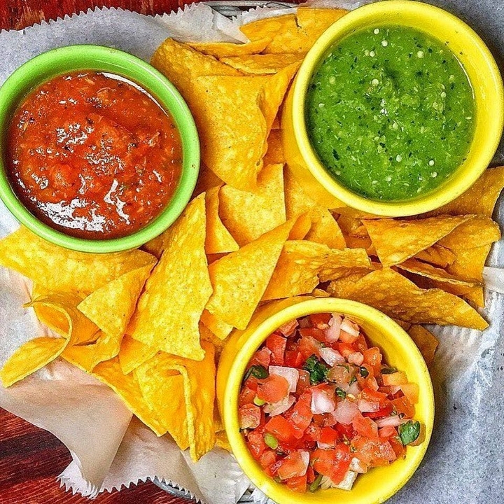 Order Chips & Salsa Sampler food online from Mad Dog And Beans store, New York on bringmethat.com