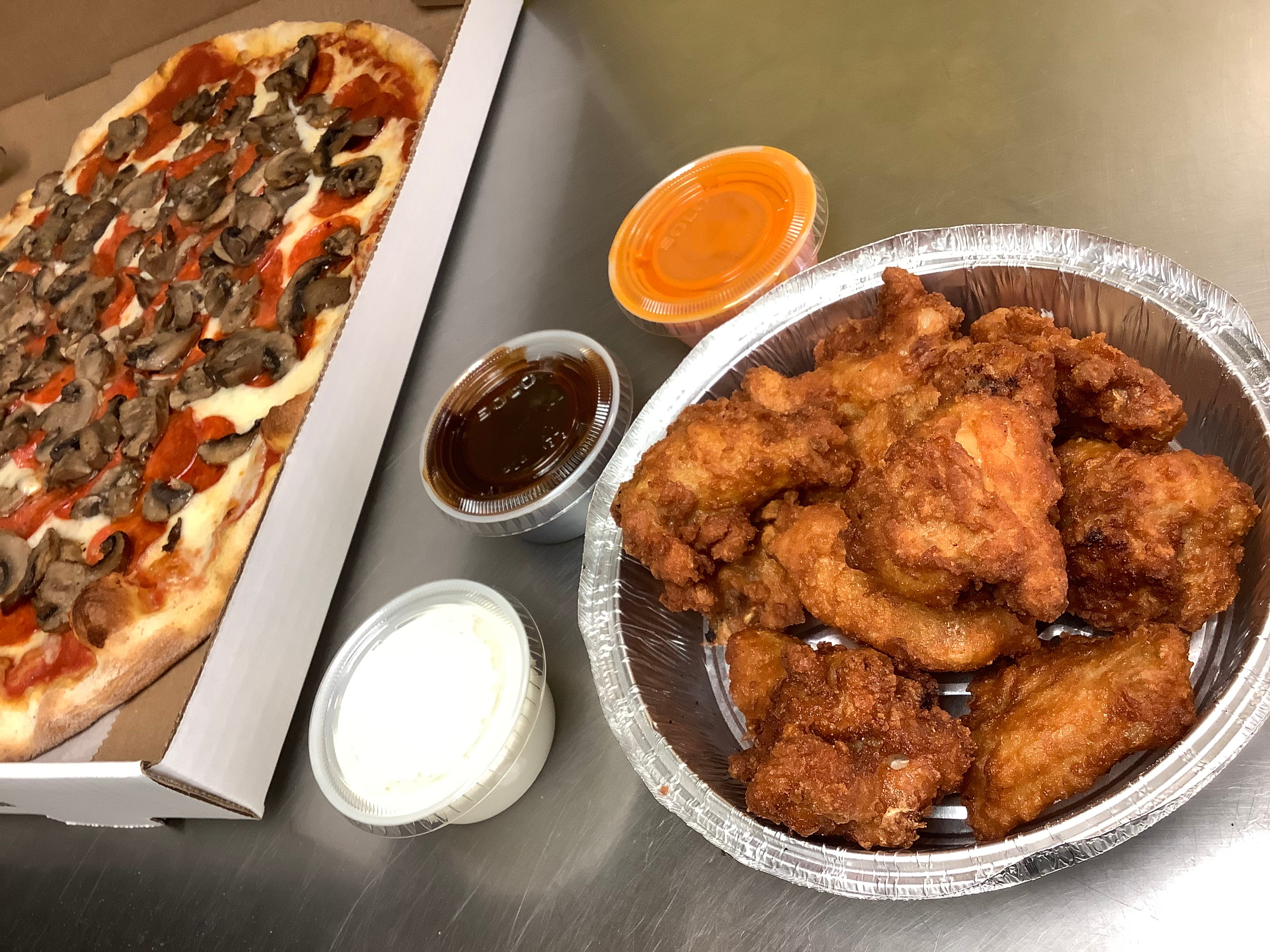 Order Chicken Wing ( Dings ) - 6 Pieces food online from Ginos Pizza store, Lindenwold on bringmethat.com