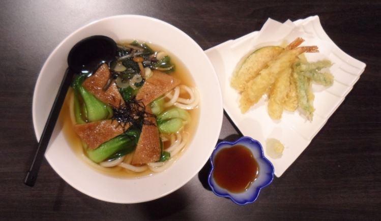 Order J12. Tempura Soup Udon food online from Icho Izakaya Fusion Cuisine store, Temple City on bringmethat.com