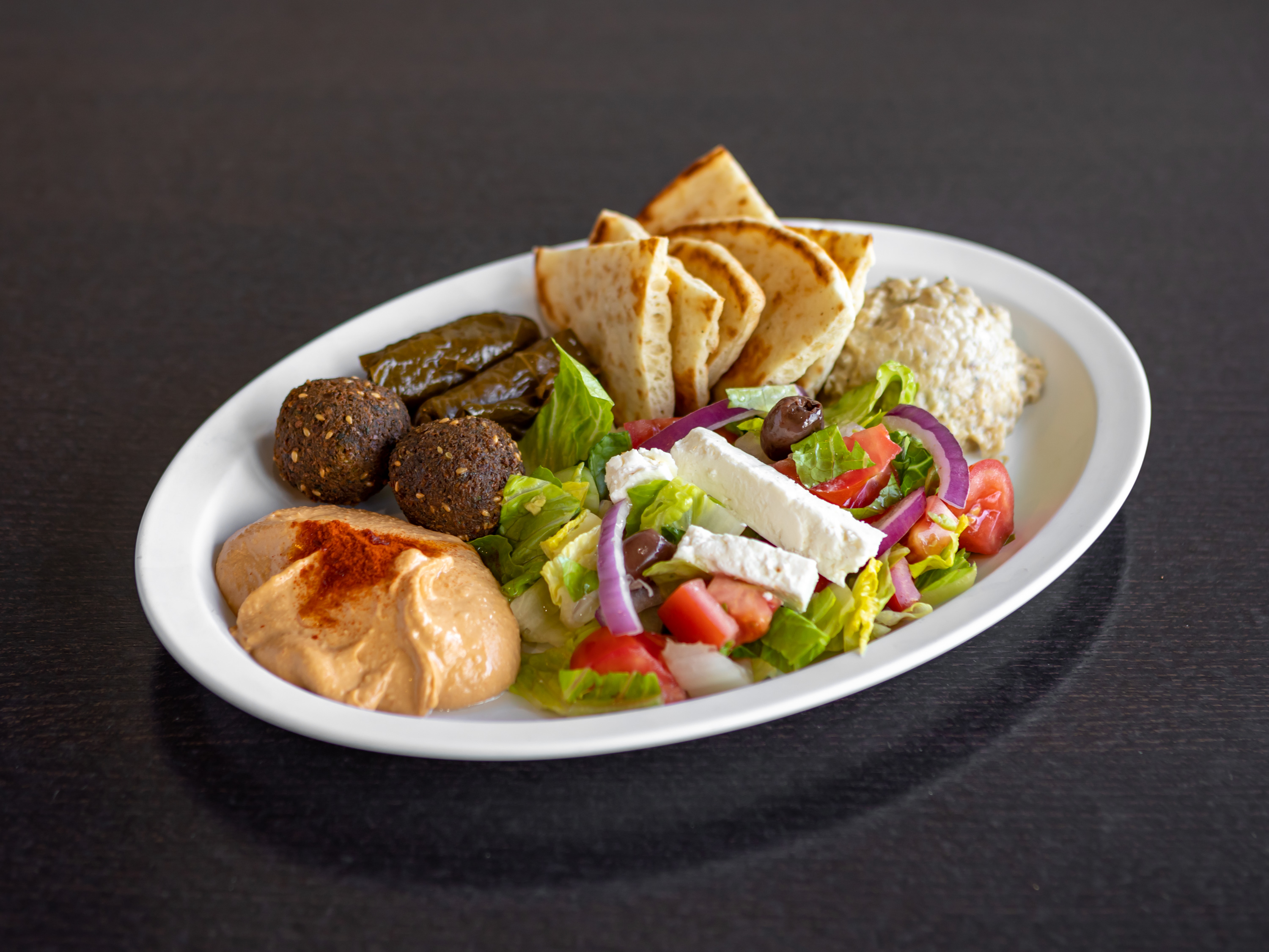 Order Veggie Combo Plate food online from Mikonos Grill store, Milpitas on bringmethat.com
