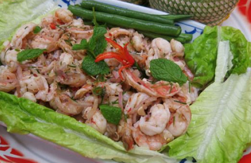 Order Pra Koong Salad food online from Thai Hut store, Somerville on bringmethat.com