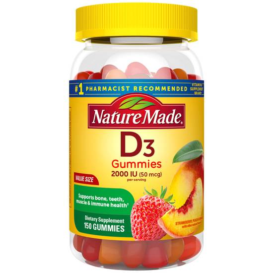 Order Nature Made Vitamin D3 Gummies 50mcg (150 ct) food online from Rite Aid store, Palm Desert on bringmethat.com