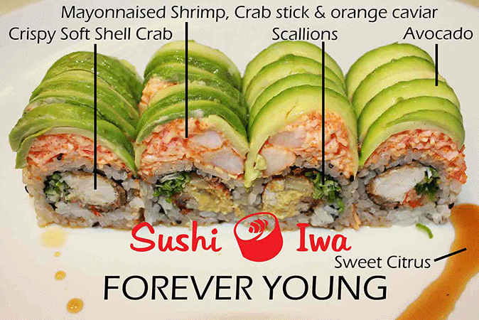 Order FOREVER YOUNG food online from Sushi Iwa store, Apex on bringmethat.com