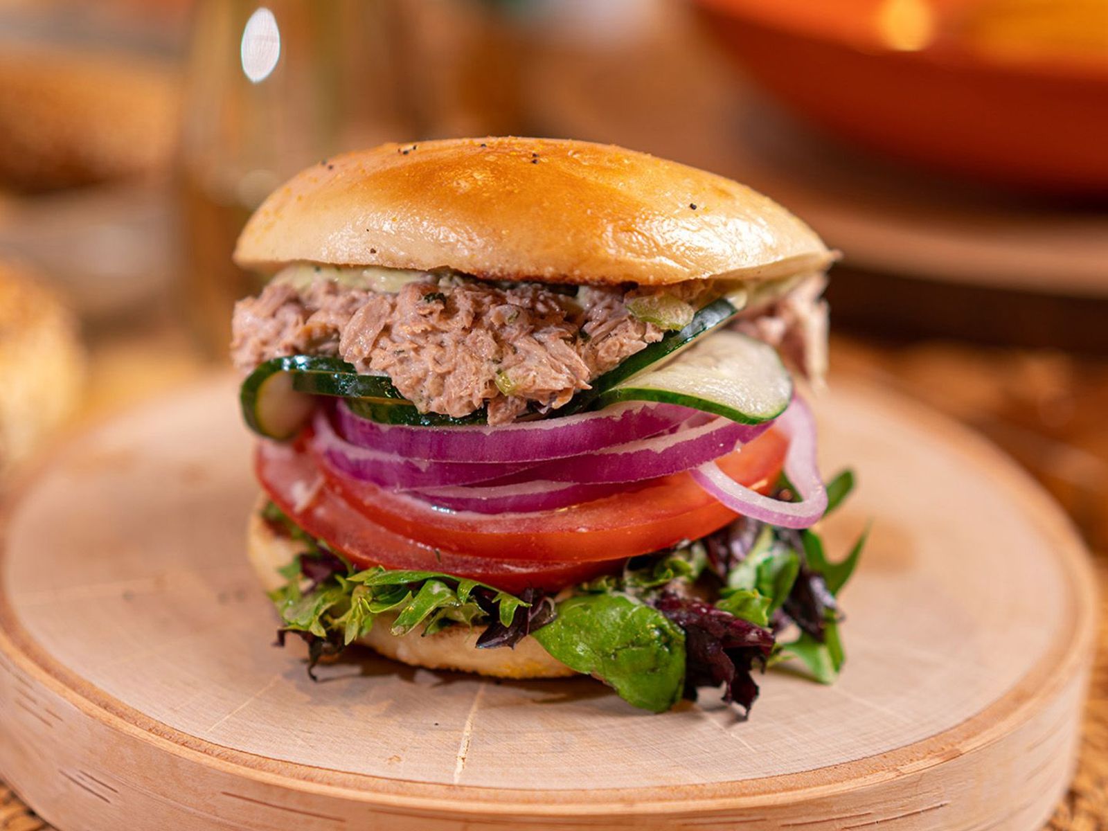 Order Tuna Bagel Sandwich food online from Eat Love Bagel store, Burbank on bringmethat.com