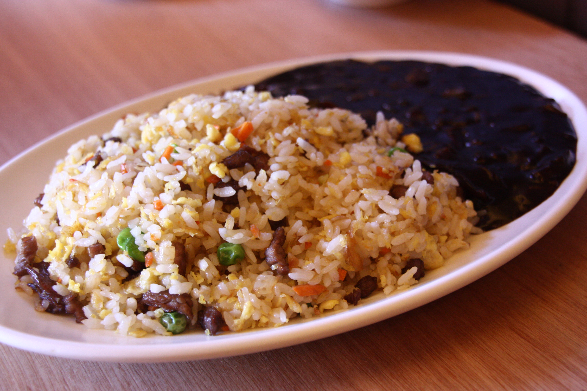 Order Stir Fried Rice with Beef Plate food online from Zazang store, San Francisco on bringmethat.com