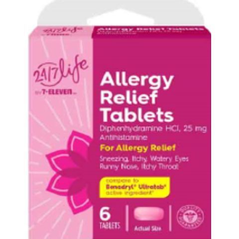 Order 24/7 Life Allergy Relief (Diphedryl) 6 Count food online from 7-Eleven store, Northlake on bringmethat.com