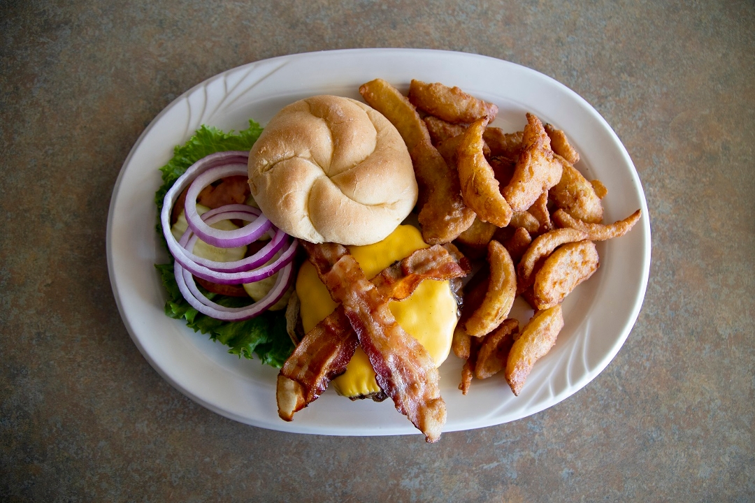 Order Bacon Cheese Burger food online from Pegah's Family Restaurant store, Lenexa on bringmethat.com