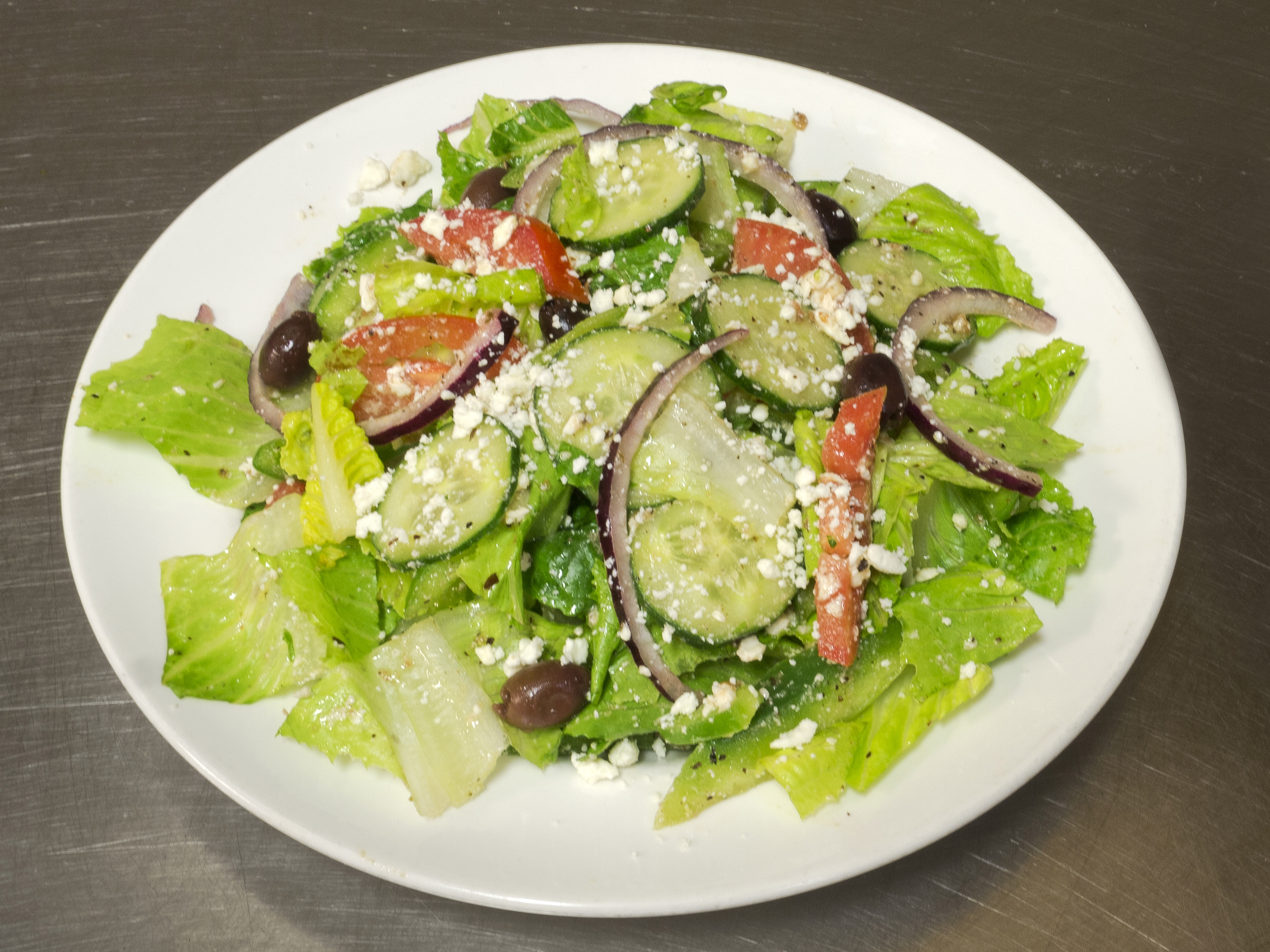 Order Greek Salad food online from LaShish Restaurant & Bakery store, Allen on bringmethat.com
