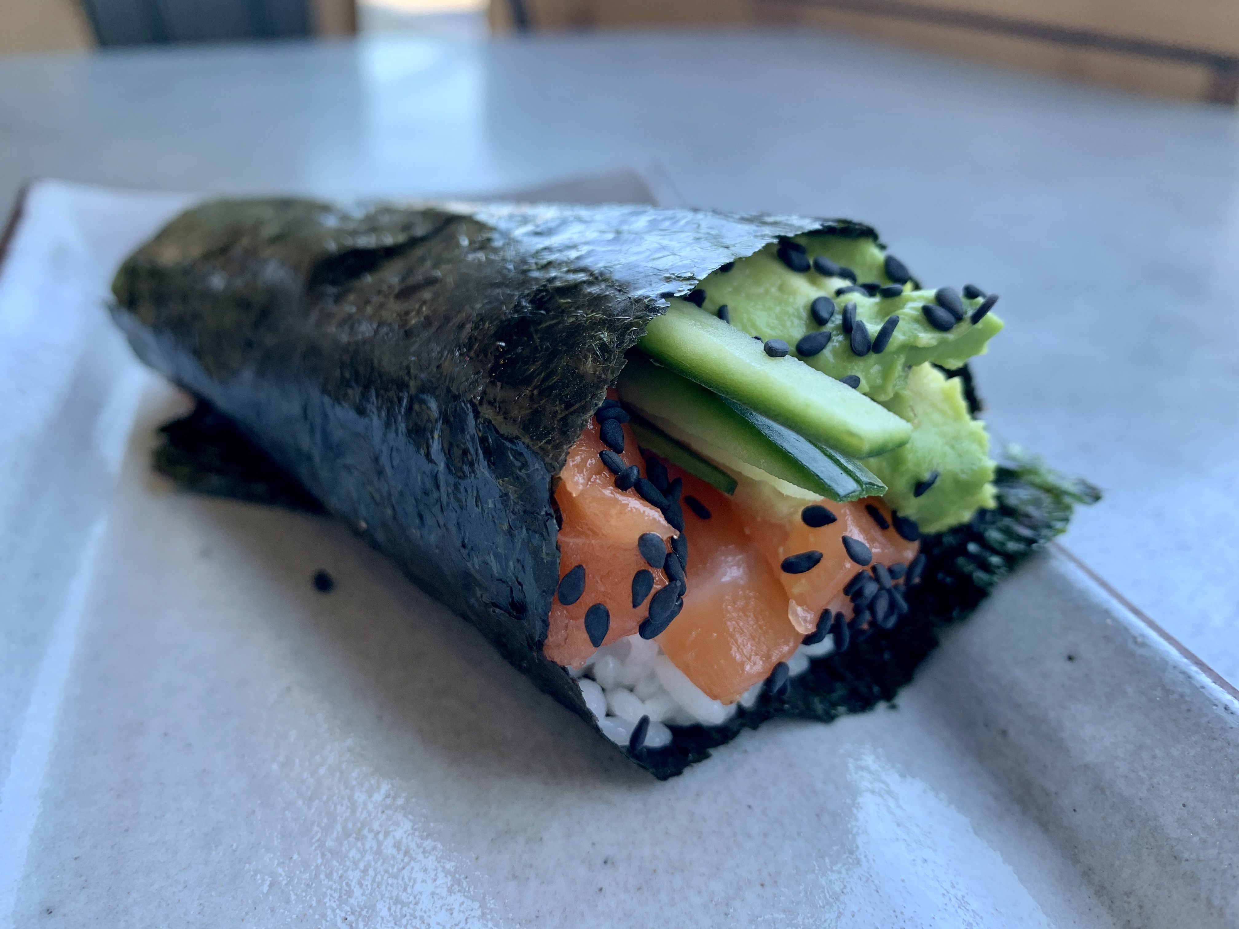 Order Salmon Hand Roll food online from Sushi Lounge store, San Diego on bringmethat.com