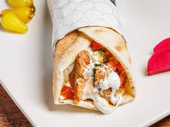 Order Greek Chicken Wrap food online from Lusy's Mediterranean Cafe store, Los Angeles on bringmethat.com