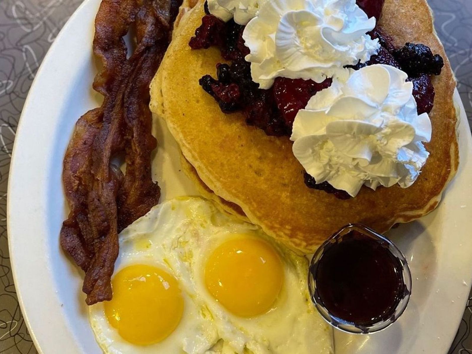 Order Pancakes w/ 5 Berry Mix Combo - OO food online from Biscuits Cafe store, Chandler on bringmethat.com