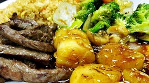 Order Angus Steak with Scallops food online from Royal Stix Restaurant store, Fayetteville on bringmethat.com