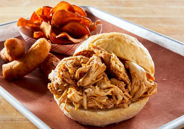 Order Pulled Chicken Sandwich food online from Luella's Bar-B-Que store, Asheville on bringmethat.com