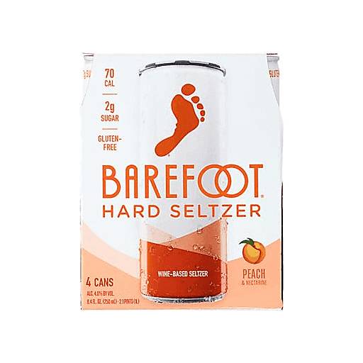 Order Barefoot Peach and Nectarine Hard Seltzer (4PK 250ML) 129628 food online from Bevmo! store, Torrance on bringmethat.com
