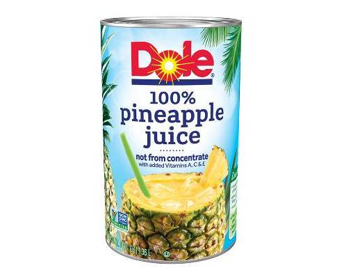 Order 100 % Pineapple Juice 8 FL OZ food online from Charlies Bagel & Deli store, Woodbridge on bringmethat.com