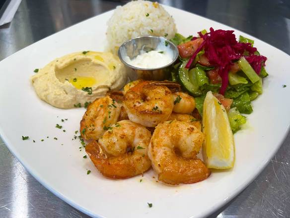 Order Shrimp Plate food online from Truva Mediterranean Grill store, Pleasanton on bringmethat.com