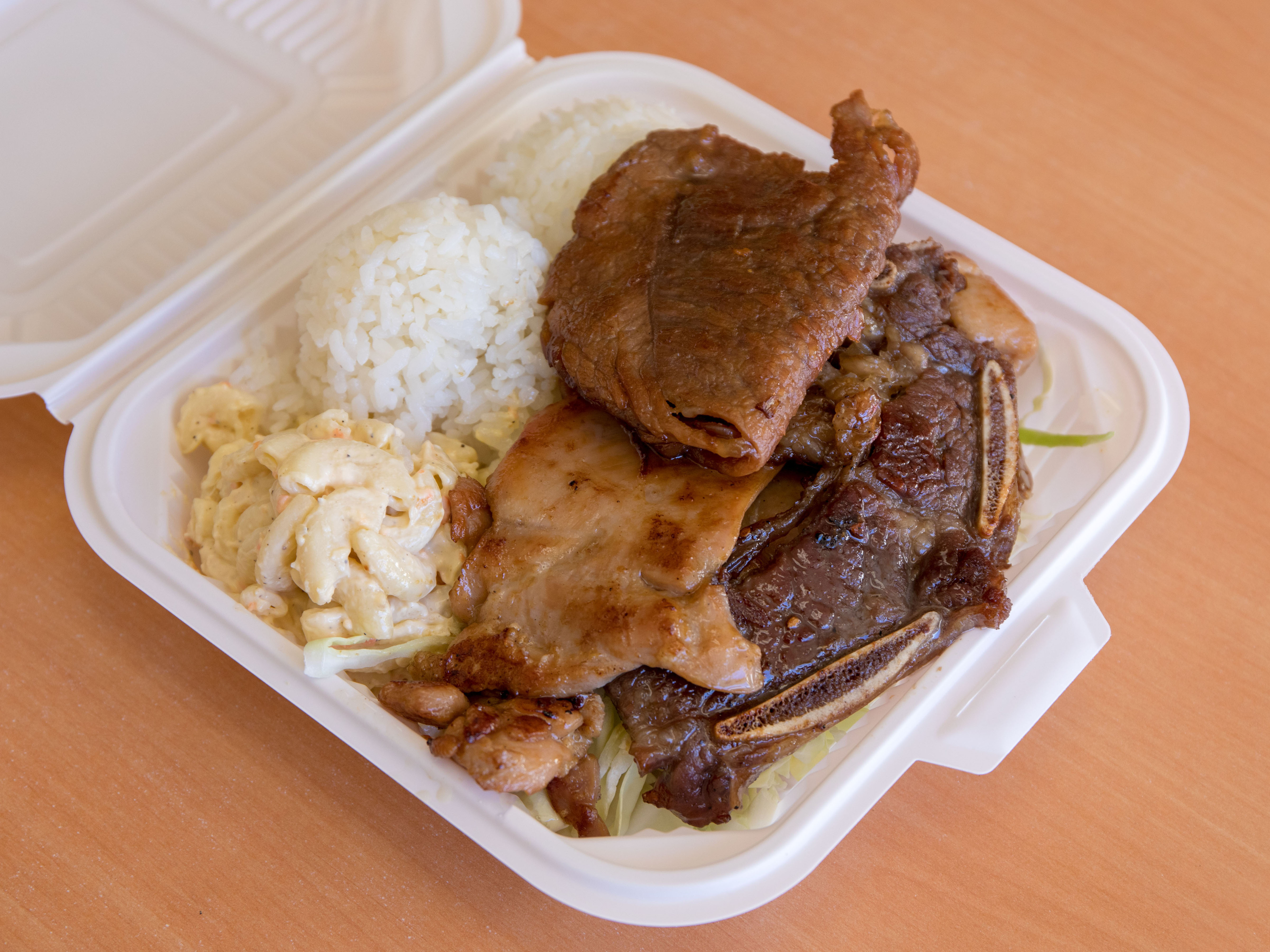 Order C. BBQ Mixed Plate Lunch food online from Hawaiian Drive Inn. #28 store, Daly City on bringmethat.com