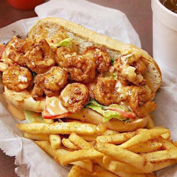 Order Shrimp Po Boy (12 ct) food online from Seafood Kitchen store, Virginia Beach on bringmethat.com