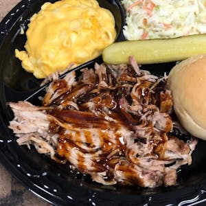 Order 1 Meat Plate food online from Big Smoke Barbecue store, Hays on bringmethat.com