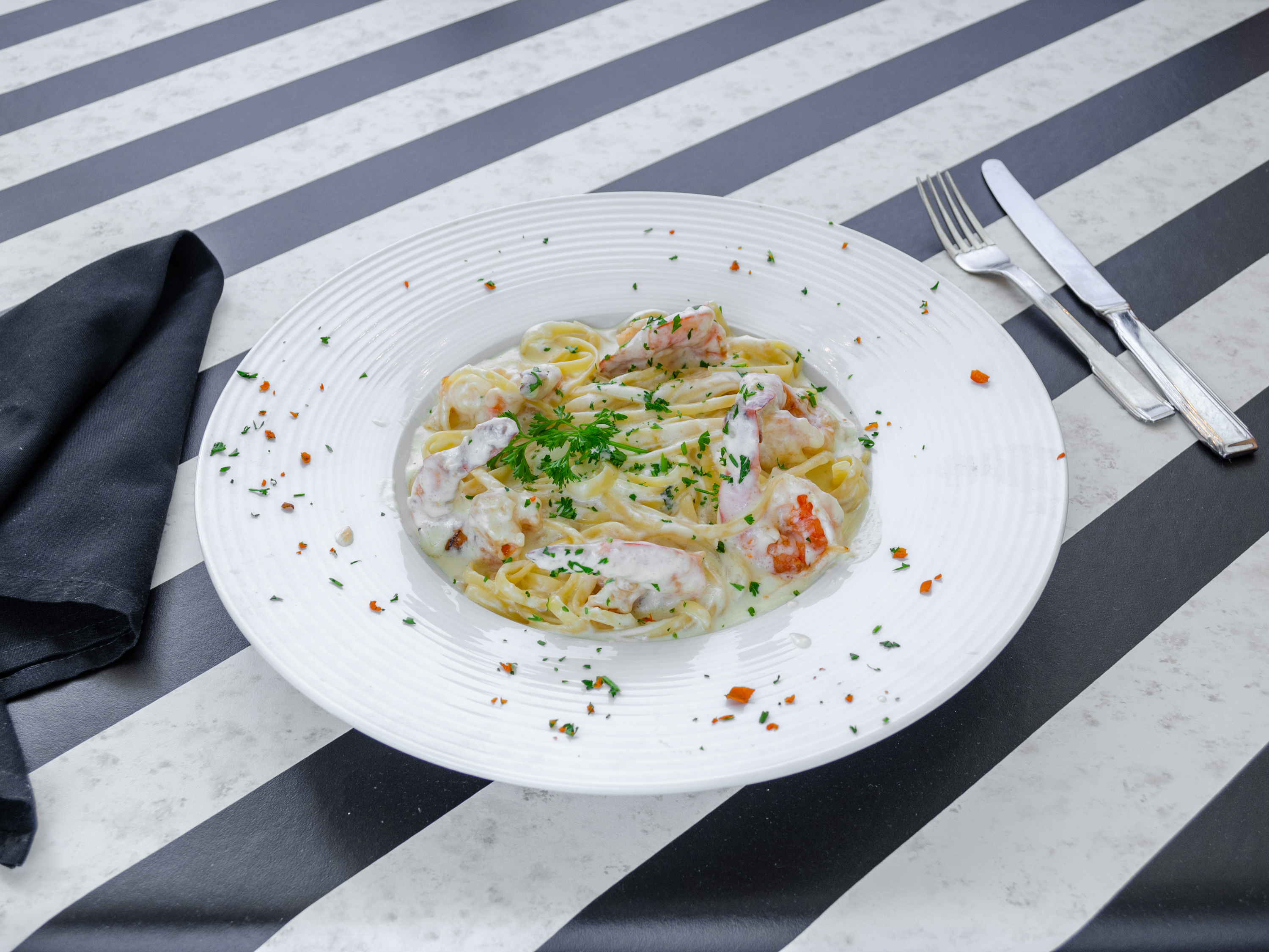 Order Fettuccine with Shrimp food online from Chris Pizza store, Clifton on bringmethat.com