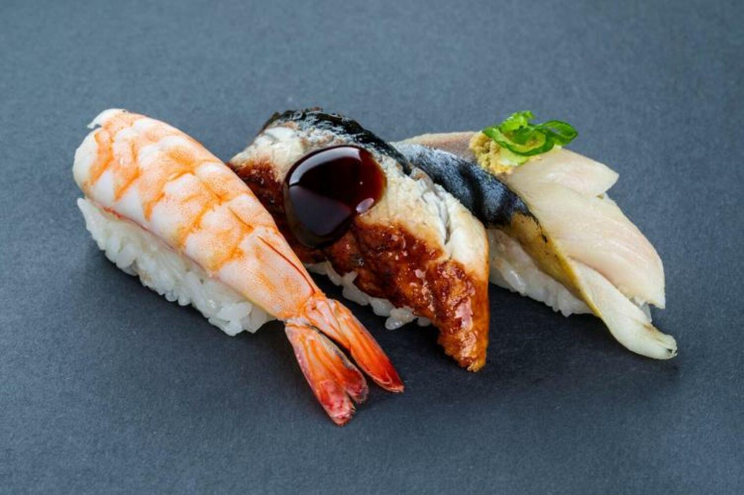 Order (b200) Edomae Trio Sushi food online from Sushi Stop store, Los Angeles on bringmethat.com